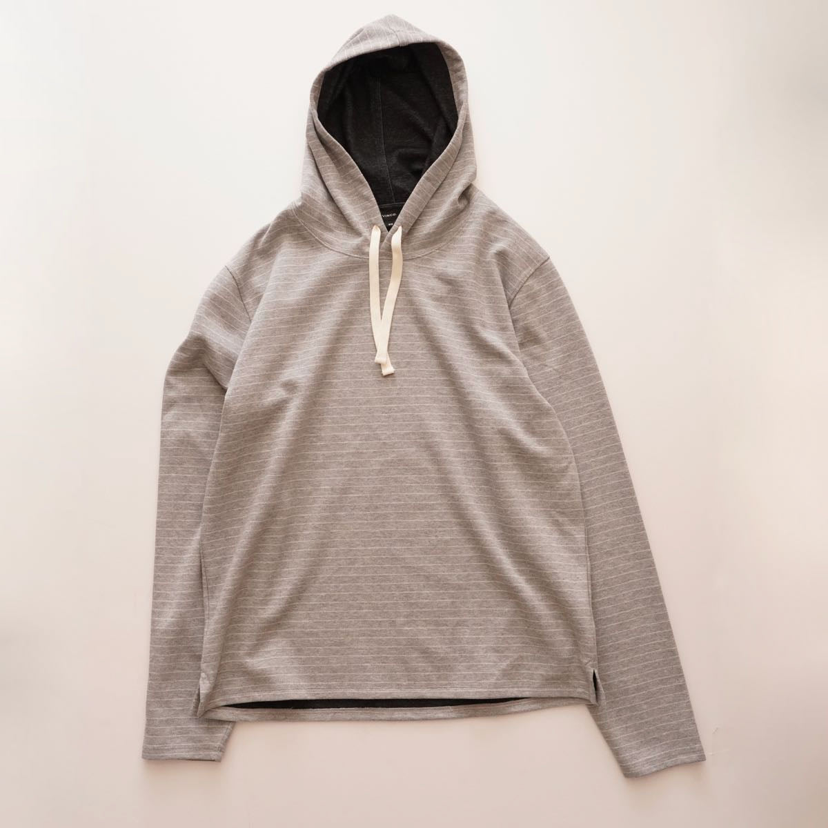 MEN】VINCE. GRAY HOODIE ヴィンス グレーボーダー フーディ パーカー