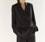 画像をギャラリービューアに読み込む, oak + fort オークアンドフォート ブラック ダブルブレストジャケット オーバーサイズブレザー BLACK W JACKET DOUBLE JK WOMEN