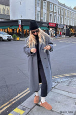 画像をギャラリービューアに読み込む, oak + fort オークアンドフォート グレー ビッグシルエット ウールコート GRAY BIG SILHOUETTE WOOL COAT WOMEN