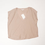 画像をギャラリービューアに読み込む, スプレンディッド ベージュ ショートスリーブ Vネック トップ SPLENDID BEIGE SHORT SLEEVE V-NECK TOP WOMENS
