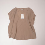 画像をギャラリービューアに読み込む, スプレンディッド ベージュ ショートスリーブ Vネック トップ SPLENDID BEIGE SHORT SLEEVE V-NECK TOP WOMENS