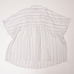 画像をギャラリービューアに読み込む, ヴィンス ホワイト ブルーストライプ ブラウス スキッパーデザイン シャツ VINCE WHITE BLUE STRIPE BLOUSE DRAPEY STRIPE WOMENS