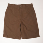 画像をギャラリービューアに読み込む, oak + fort オークアンドフォート ダークカーキストライプ リネン×コットン ショートパンツ DARK KHAKI STRIPE LINEN COTTON SHORT MEN
