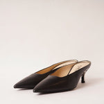 画像をギャラリービューアに読み込む, フルラ ブラックレザー ミュールパンプス イタリア製 FURLA CODE BLACK LEATHER MULE PUMP MADE IN ITALY WOMENS
