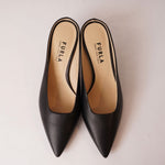 画像をギャラリービューアに読み込む, フルラ ブラックレザー ミュールパンプス イタリア製 FURLA CODE BLACK LEATHER MULE PUMP MADE IN ITALY WOMENS