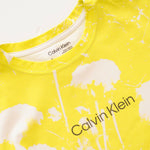 画像をギャラリービューアに読み込む, CK カルバンクライン ネオンイエロー ロゴ フラワープリント Tシャツ CALVIN KLEIN NEON YELLOW FLOWER PRINT TEE WOMENS