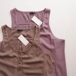 画像をギャラリービューアに読み込む, スプレンディッド アッシュ ライトブラウン ボタン ノースリーブドレス ワンピース SPLENDID ASH LIGHT BROWN BUTTON SLEEVELESS DRESS WOMENS