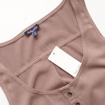 画像をギャラリービューアに読み込む, スプレンディッド アッシュ ライトブラウン ボタン ノースリーブドレス ワンピース SPLENDID ASH LIGHT BROWN BUTTON SLEEVELESS DRESS WOMENS