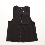 画像をギャラリービューアに読み込む, スプレンディッド ブラック ノースリーブ ボタンタンクトップ SPLENDID BLACK SLEEVELESS BUTTON TANK-TOP WOMENS