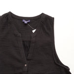 画像をギャラリービューアに読み込む, スプレンディッド ブラック ノースリーブ ボタンタンクトップ SPLENDID BLACK SLEEVELESS BUTTON TANK-TOP WOMENS