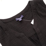 画像をギャラリービューアに読み込む, スプレンディッド ブラック ノースリーブ ボタンタンクトップ SPLENDID BLACK SLEEVELESS BUTTON TANK-TOP WOMENS