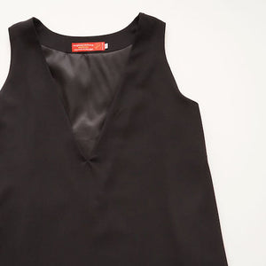 アドラーブル ブラック ウールVネックワンピース ADOLUVLE ORIGINAL BLACK WOOL V-NECK SLEEVELESS DRESS