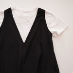 画像をギャラリービューアに読み込む, アドラーブル ブラック ウールVネックワンピース ADOLUVLE ORIGINAL BLACK WOOL V-NECK SLEEVELESS DRESS