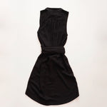 画像をギャラリービューアに読み込む, スプレンディッド ブラック Vネック リネン混ドレス ワンピース SPLENDID BLACK V-NECK LINEN DRESS WOMENS