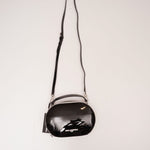 画像をギャラリービューアに読み込む, KARL LAGERFELD PARIS カールラガーフェルド ブラック エナメル 2ウェイバッグ BLACK ENAMEL SHOULDER-BAG WOMEN