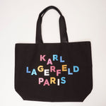 画像をギャラリービューアに読み込む, KARL LAGERFELD PARIS カールラガーフェルド ブラック キャンバストートバッグ BLACK CANVAS TOTE-BAG
