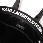 画像をギャラリービューアに読み込む, KARL LAGERFELD PARIS カールラガーフェルド ブラック キャンバストートバッグ BLACK CANVAS TOTE-BAG