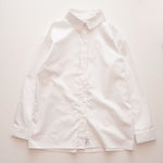 画像をギャラリービューアに読み込む, KARL LAGERFELD PARIS カールラガーフェルド ホワイト ボタンスリーブシャツ ポプリンブラウス WHITE BUTTON SLEEVE POPLIN BLOUSE WOMEN