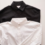 画像をギャラリービューアに読み込む, KARL LAGERFELD PARIS カールラガーフェルド ホワイト ボタンスリーブシャツ ポプリンブラウス WHITE BUTTON SLEEVE POPLIN BLOUSE WOMEN