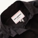 画像をギャラリービューアに読み込む, KARL LAGERFELD PARIS カールラガーフェルド ブラック ボタンスリーブシャツ ポプリンブラウス BLACK BUTTON SLEEVE POPLIN BLOUSE WOMEN