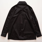 画像をギャラリービューアに読み込む, KARL LAGERFELD PARIS カールラガーフェルド ブラック ボタンスリーブシャツ ポプリンブラウス BLACK BUTTON SLEEVE POPLIN BLOUSE WOMEN