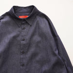 画像をギャラリービューアに読み込む, アドラーブル インディゴデニム ビッグシルエット ロングシャツワンピース ADOLUVLE ORIGINAL INDIGO DENIM LONG SHIRT-DRESS