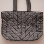 画像をギャラリービューアに読み込む, KARL LAGERFELD PARIS カールラガーフェルド グレー キルティング トートバッグ BLACK GRAY QUILTING TOTE-BAG
