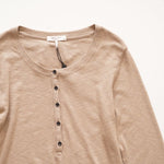 画像をギャラリービューアに読み込む, ラグアンドボーン ニューヨーク ベージュ リブヘンリーネックトップ RAG&BONE NEWYORK BEIGE RIB HENLEY TOP WOMEN