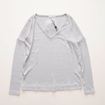 画像をギャラリービューアに読み込む, ラグアンドボーン ニューヨーク ベビーブルーリブVネック ドロップショルダー長袖トップ RAG&BONE NEWYORK BABY-BLUE V-NECK RIB TOP WOMEN