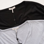 画像をギャラリービューアに読み込む, ラグアンドボーン ニューヨーク ベビーブルーリブVネック ドロップショルダー長袖トップ RAG&BONE NEWYORK BABY-BLUE V-NECK RIB TOP WOMEN