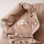 画像をギャラリービューアに読み込む, スプレンディッド ピンクベージュ フェイクレザー 中わた ジャケット SPLENDID PINK BEIGE FAUX LEATHER PUFFER JACKET WOMENS