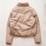 画像をギャラリービューアに読み込む, スプレンディッド ピンクベージュ フェイクレザー 中わた ジャケット SPLENDID PINK BEIGE FAUX LEATHER PUFFER JACKET WOMENS