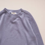 画像をギャラリービューアに読み込む, ヴィンス グレイシャーブルー ラグラン リブスリーブ コットンニット VINCE GLACIER BLUE RAGLAN SWEATER COTTON KNIT WOMEN