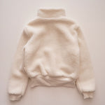 画像をギャラリービューアに読み込む, CK カルバンクライン ホワイト モックネック ボアフリース ジャケット CALVIN KLEIN WHITE BOA MOCK NECK JACKET WOMENS