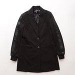 画像をギャラリービューアに読み込む, KARL LAGERFELD PARIS カールラガーフェルド ブラック 袖ロゴテープ テーラードジャケット BLACK LOGO-TAPE JAKET WOMEN