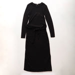 画像をギャラリービューアに読み込む, スプレンディッド ブラック リブニット ロングドレス ウエストタイワンピース SPLENDID BLACK RIB-KNIT DRESS WOMENS