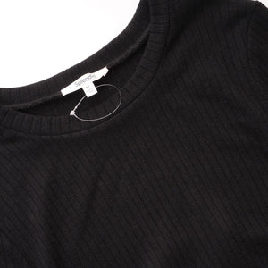 スプレンディッド  ブラック リブニット ロングドレス ウエストタイワンピース SPLENDID BLACK RIB-KNIT DRESS WOMENS