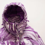 画像をギャラリービューアに読み込む, アディダス ステラマッカートニー パープル プリント パファージャケット 中わた フード付き ADIDAS × STELLA MCCARTNEY PURPLE PRINT PUFFER JACKET WOMEN