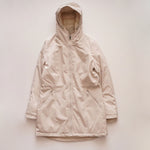 画像をギャラリービューアに読み込む, CK カルバンクライン アイボリー 中わた シンチウエスト アノラックジャケット フード付きコート CALVIN KLEIN IVORY CINCHED WAIST ANORAK JACKET WOMENS