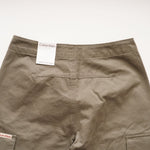 画像をギャラリービューアに読み込む, CK カルバンクライン オリーブ ワイドレッグ カーゴパンツ CALVIN KLEIN OLIVE WIDE LEG CARGO PANT WOMENS