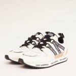 画像をギャラリービューアに読み込む, KARL LAGERFELD PARIS カールラガーフェルド ホワイトブラック ロゴテープ スニーカー WHITE BLACK LOGO TAPE SNEAKERS WOMEN