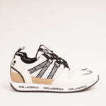 画像をギャラリービューアに読み込む, KARL LAGERFELD PARIS カールラガーフェルド ホワイトブラック ロゴテープ スニーカー WHITE BLACK LOGO TAPE SNEAKERS WOMEN