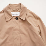 画像をギャラリービューアに読み込む, CK カルバンクライン ベージュ カーキ ルーズフィット ロングステンカラーコート CALVIN KLEIN BEIGE KHAKI RELAX-FIT COAT WOMENS