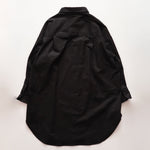 画像をギャラリービューアに読み込む, アドラーブル ブラック コットンギャバジン ロングシャツ シャツワンピース ロングコットンシャツジャケットADOLUVLE ORIGINAL BLACK COTTON SHIRT-DRESS LONG SLEEVE DRESS