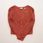 画像をギャラリービューアに読み込む, ヴィンス マールド クロシェ編み クロップド Vネック カーディガン VINCE MARLED CROCHET V-NECK CARDIGAN WOMEN