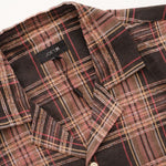 画像をギャラリービューアに読み込む, JOE'S ジョーズ ブラウンチェック 半袖開襟シャツ オープンカラーシャツ BROWN CHECK S/S OPEN COLLAR SHIRT MENS