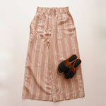 画像をギャラリービューアに読み込む, スプレンディッド ブラウン×ホワイト ストライプ柄 イージーワイドパンツ SPLENDID BROWN×WHITE STRIPED EASY WIDE PANT WOMENS