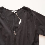 画像をギャラリービューアに読み込む, スプレンディッド ブラック 炭黒 Vネック ロンパース ジャンプスーツ オールインワン SPLENDID BLACK V-NECK ZIP-UP ROMPER JUMP-SUIT WOMENS