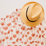 画像をギャラリービューアに読み込む, JOE'S ジョーズ ホワイト ブラウン フラワー柄 半袖 開襟 キャンプシャツ オープンカラーシャツ WHITE BROWN FLOWER FLORAL S/S OPEN COLLAR CAMP SHIRT MENS