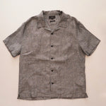 画像をギャラリービューアに読み込む, ヴィンス グレー ストライプ ヘンプ オープンカラー 半袖シャツ VINCE HEMP STRIPE S/S SHIRT CLASSIC FIT MEN